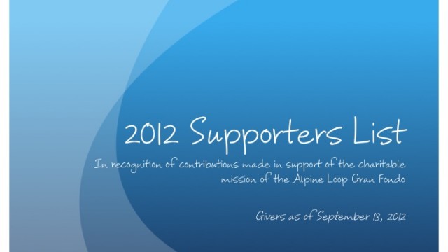 2012 Supporters List